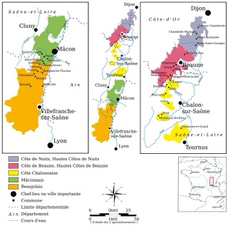 Carte du vignoble de Bourgogne • Vinee.io