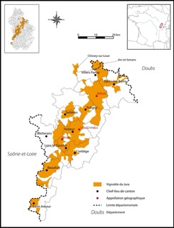 Carte du vignoble du Jura • Vinee.io