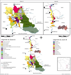 Carte du vignoble de la Vallée du Rhône • Vinee.io